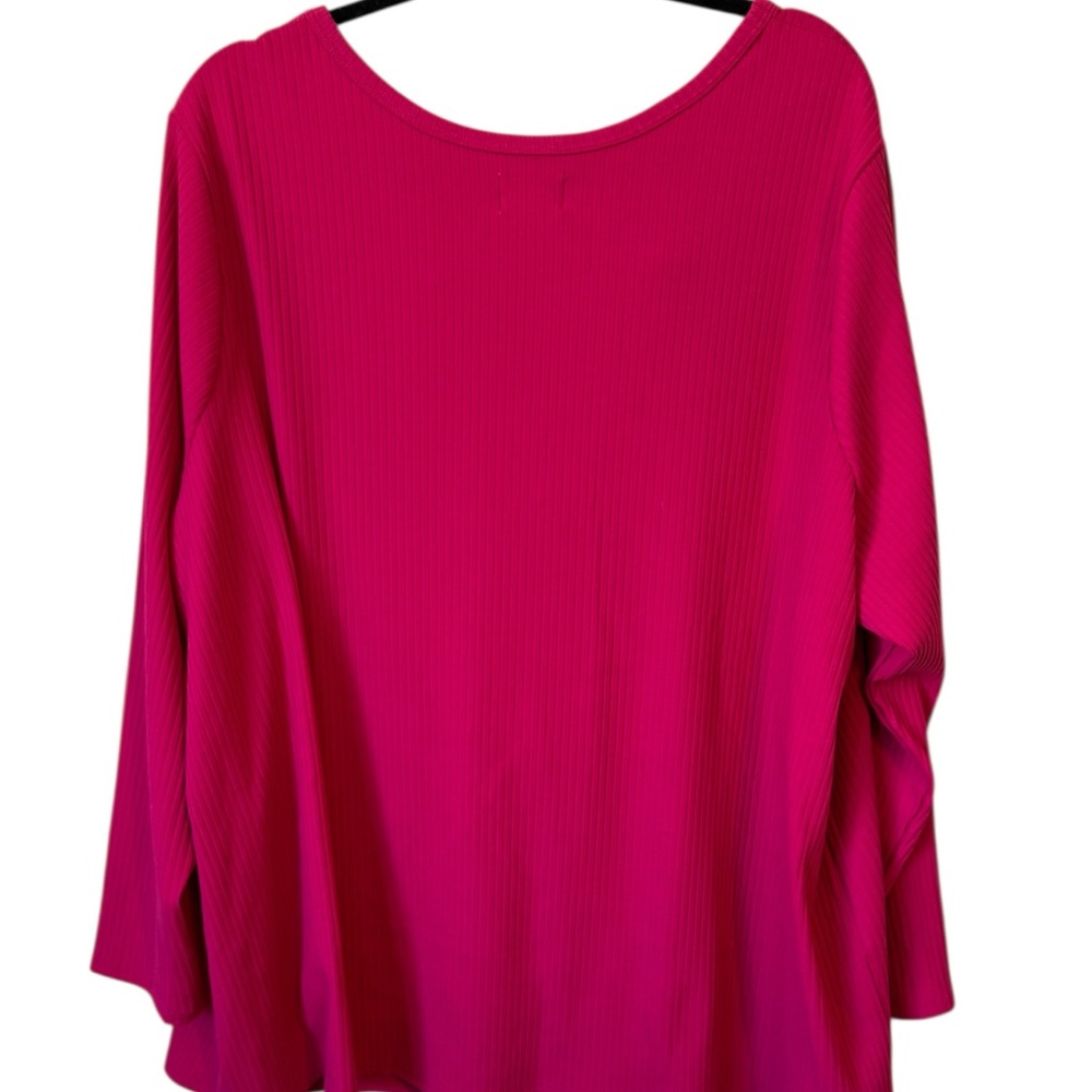 PRETTY PINK TOP w/NECKLINE CUTOUT DETAIL PLUS: 4X #W - Picture 5 of 8